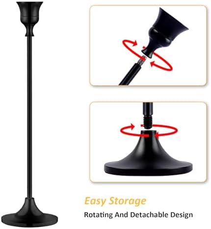 Metal Candle Holders for Candlesticks Taper Candlestick Holders Set Vintage Decorative Centerpiece Candelabra Tall Candle Stands (Matt Black, 4 Sets (12 pcs)) - Image 3
