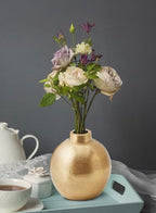 Serene Spaces Living Set of 4 Gold Small Ball Bud Vase, Stylish Flower Vases for Centerpieces at Weddings, Party Tables, Dining or Coffee Table, Thanksgiving, Fall Decor, 3.5" Tall & 3" Diameter - Image 4