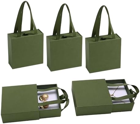 40 pcs paper boxes 9 x 9 x 3.5 cm, green luxury gift storage, jewelry gift storage box for earrings necklaces bracelets rings by PUPPYSEW