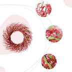 26 Inch Spring Wreaths for Front Door, Large Artificial Forsythia Flowers Wreath, Spring Summer Floral Wreath All Season for Home, Wall, Window, Porch, Wedding, Farmhouse Decor (Pink) - Image 3