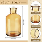 Lallisa 30 Pcs 4 Inches Small Glass Bud Vases Bulk Mini, Amber - Image 2