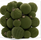XmasExp 36PCS Velvet Christmas Ornaments Set Mixed Flocked Balls Ornaments Shatterproof Christmas Tree Decorations for Holiday,Party,Home（Green） by XmasExp