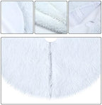 Sattiyrch Faux Fur Christmas Tree Skirt 59",White Xmas Decorations for 10ft-12ft Christmas Tree (White, 59in) - Image 5