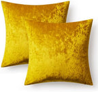 MIULEE Velvet Euro Sham Throw Pillow Covers Golden 24x24 inch Set of 2 - Image 6