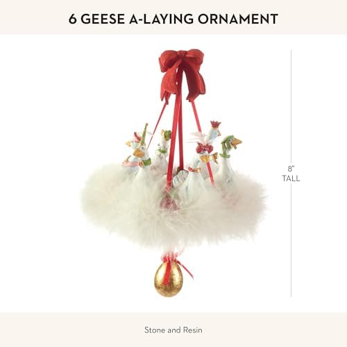 MACKENZIE-CHILDS Patience Brewster 12 Days Christmas Ornament, Decorative Hanging Ornament for Christmas Tree, 6 Geese a-Laying - Image 4