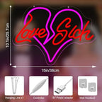 Heart Broken Love Neon Sign 15x10.1in LED Wall Light USB Powered Dimmable - Image 5