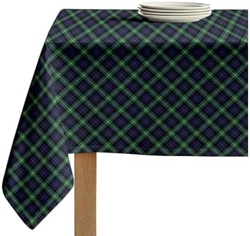 Fabric Textile Products | Blue & Green Tartan Tablecloth | Plaid Rectangular Tablecloth | 60" x 84" | Machine Washable and Stain-Resistant for Easy Care | Made in The USA by FabricTextileProductsInc