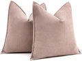 MIULEE Pack of 2 Blush Pink Decorative Chenille Pillow Covers 20x20 Inch by MIULEE