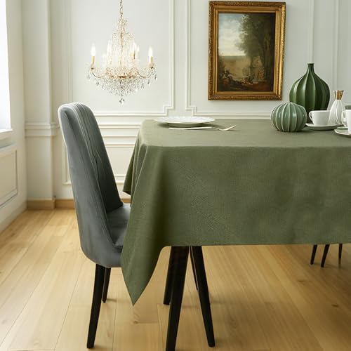 BALCONY & FALCON Rectangle Table Cloth Waterproof Moss Green 55"x95" - Image 2