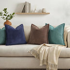 decorUhome Fall Corduroy Dark Brown Throw Pillow Covers 26x26 Set of 2 - Image 5