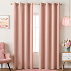 KOUFALL Blush Pink Curtains Blackout 96 Inch Long 2 Panels,Boho Neutral Nursery Curtains for Baby Girl,Nude Peach Curtains by KOUFALL