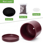 D'vine Dev 10 Inch Ceramic Planter Pot, Cordovan, 94-O-E-4 - Image 4