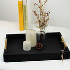 Wooden Decorative Coffee Table Tray, 16" Matte Finish Serving Tray with Handles for Ottoman, Living Room, Perfume, Vanity Dresser Organizer (Carbon Black) - Image 7