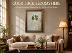 Vintage Gold Framed Vintage Plant Wall Art Four-leaf clover Canvas Wall Decor Retro Shamrocks Poster Print Artwork Patrick's Day painting Picture for Home Living Bedroom Farmhouse Hallway - Image 2