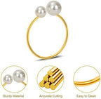 KPOSIYA Pearl Napkin Rings Set of 100 Gold Napkin Holder for Table Decor - Image 5