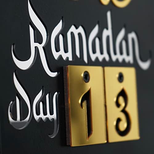 Ramadan Calendar | Days of Ramadan | Countdown to Eid | Good Deeds Calendar | Ramadan Eid Decoration | Gift for Muslims | Table Decor | (Gold) - Image 3