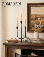 Romadedi Black Candelabra Candle Holder,16.9 in, Cast Iron - Image 5