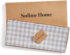 Solino Home 100% Pure Linen Table Runner Natural, Gingham Check 14 x 132 in - Image 5