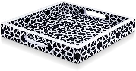 Handicrafts Home Resin Inlay Decorative Serving Tray for Centerpiece, 12x12 by HandicraftsHome