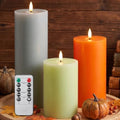 3 Pcs 6/8/12" Fall Colorful Flameless LED Candles Decorations for Home by Retisee