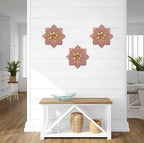 Villa Como Set of 3 Pink and Gold Metal Flowers Wall Art Decor 10" - Image 4