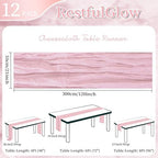 12 Pack Pink Cheesecloth Table Runner 10Ft 23 x 120 Inch - Image 2