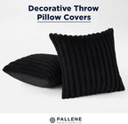 Pallene Faux Fur Decorative Throw Pillow Covers 24x24 Set of 2, Black - Image 6