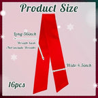 VitalCozy 16 Pcs Red Wreath Sash Cotton Blank Ribbon - Image 2