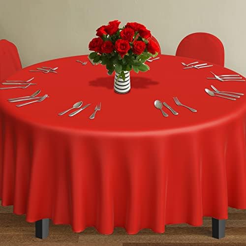 MASHAN 24 Pack 4th of July Plastic Tablecloth, Red White and Blue Patriotic Disposable Tablecloth, Round Table Cover for Patriotic Independence Day Memorial Day 250 Anniversary Decorations, 84 Inch - Image 5