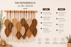 Macrame Wall Hanging Large, Boho Wall Decor, Leaf Macrame Wall Art, Woven Cotton Tapestry for Bedroom Living Room (Beige and Brown) 39" x 31" - Image 5