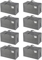 VENO 8 Pack Extra Large Heavy Duty Moving Bags with Wide Opening & Reinforced Handles, Reusable Storage Tote Bags with Strong Zippers for Clothes, College Dorm Essentials & Moving Supplies by Veno
