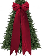 Large Velvet Bow 75x23 Inch Oversized Christmas Tree Topper (Dark Red - Image 7