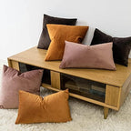 JUSPURBET 28x28 Euro Velvet Throw Pillow Covers Set of 2,Rust - Image 4