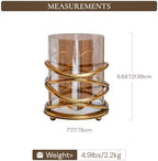 Decozen Candle Holder with Glass and Decorative Metal in Swirl Design for Home Decor Console Table Centerpiece Dining Living Room Bedroom Office Farmhouse Events Wedding Decorations - Set of 4 - Image 3