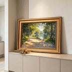 Gold Framed Sunshine Forest Canvas Wall Art 3D Texture Impressionist Landscape Decor Picture Spring Summer Nature Poster Prints for Living Room Classroom Bedroom office corridor Decoration - Image 4