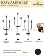 Romadedi Black Candelabra Candle Holder,16.9 in, Cast Iron - Image 7