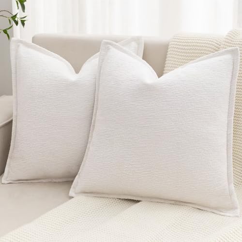 Decorative Throw Pillow Covers 20x20 Chenille Boho Pillowcase by BAOLIZEGAO