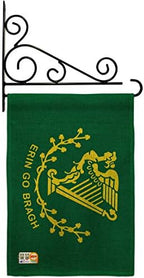 Erin go Bragh Garden Flag Set Wall Holder Regional Nation International World Country Particular Area Small Decorative Gift Yard House Banner Double-Sided Made In USA 13 X 18.5 by Unknown