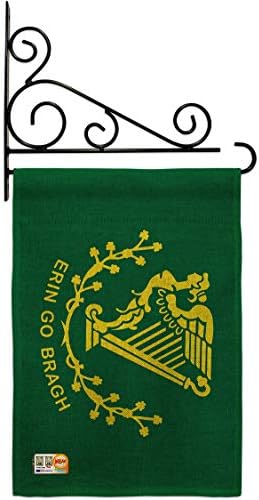 Erin go Bragh Garden Flag Set Wall Holder Regional Nation International World Country Particular Area Small Decorative Gift Yard House Banner Double-Sided Made In USA 13 X 18.5 by Unknown