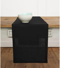 Solino Home 100% Linen Dining Table Runner Black Woven, Fete 14 x 72 in by SolinoHome