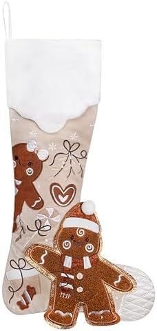 BHD BEAUTY 2026 New Knee-High Retro Christmas Stocking Light Brown Customized for Family Decorations Hanging Ornament for Xmas Holiday Party 6 Pack - Image 6
