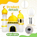 Gemscream 5.9FT Ramadan Inflatable Outdoor Decorations Moon Eid Mubarak Inflatables Blow up Muslim Holy Celebration Decor with LED Lights Muslim Islamic Blow up for Holidays Yard(Classic) - Image 3