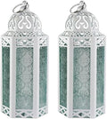 Vela Lanterns Decorative Indoor Moroccan Candle Holder, White, M, 2-Pack by VelaCandleLanterns
