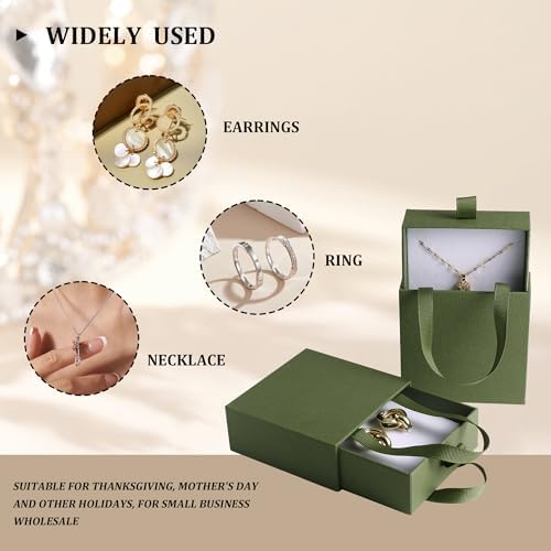 40 pcs paper boxes 9 x 9 x 3.5 cm, green luxury gift storage, jewelry gift storage box for earrings necklaces bracelets rings - Image 4