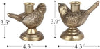 NIKKY HOME Vintage Gold Taper Candle Holders Set of 2, Bird Figurine Decor - Image 6