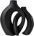 Levvohd Snuggle Hollow Ceramic Vase Set of 2 Minimalist Home Table Decor by 100hand-madeworks