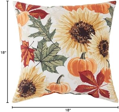 Greendale Home Fashions 18 in. Square Sunflower Fall Throw Pillow - Image 6