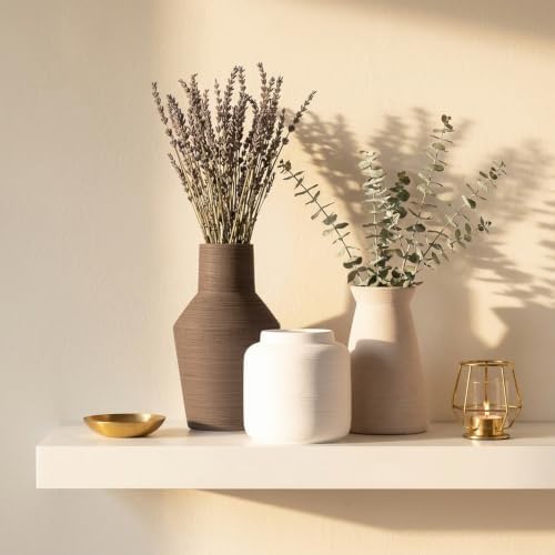 Ceramic Bud Vase Set of 3, Boho Centerpiece Flower Vases - Image 6