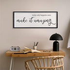 Today Only Happens Once Make It Amazing Wall Art Decor, 32x12 Inch, Black - Image 4