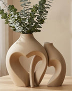Ceramic Flower Vases Home Decor Heart Shaped Vase Set of 2 by Zormon